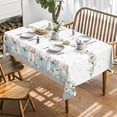 thumbnail image 2 of Fall Tablecloth 60x84 Inch Rectangular, Thanksgiving Autumn Harvest Watercolor Flowers and Pumpkins Blue Table Cover for Party Picnic Dinner Decor, 2 of 6