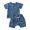 Blue, variant on HCYSFG Boys Solid Color Outfit Sets 2 Piece Crewneck Short Sleeve Pocket T Shirt And Shorts Clothing Sets Side Pockets Matching Sets