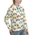 thumbnail image 6 of Balery Cartoon Monster Trucks Pattern Womens Long Sleeve Hoodie, Pullover Hooded Sweatshirt, Kangaroo Pocket Hoodie with Eye-catching Drawstrings-X-Large, 6 of 7