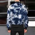 thumbnail image 5 of Utoimkio Men's Casual Stand Collar Jacket Tie-dye Printed Long Sleeve Full Zipper Jackets Fall Winter Outwear with Pockets, 5 of 5