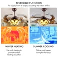 thumbnail image 3 of AFANQI 42 Inch Tiffany Invisible Ceiling Fan with Light, 3 Colors 3 Speeds Stained Glass Ceiling Fan, Remote Control 4 Blades Ceiling Fan for Bedroom, Living Room and Dining Room, 3 of 8