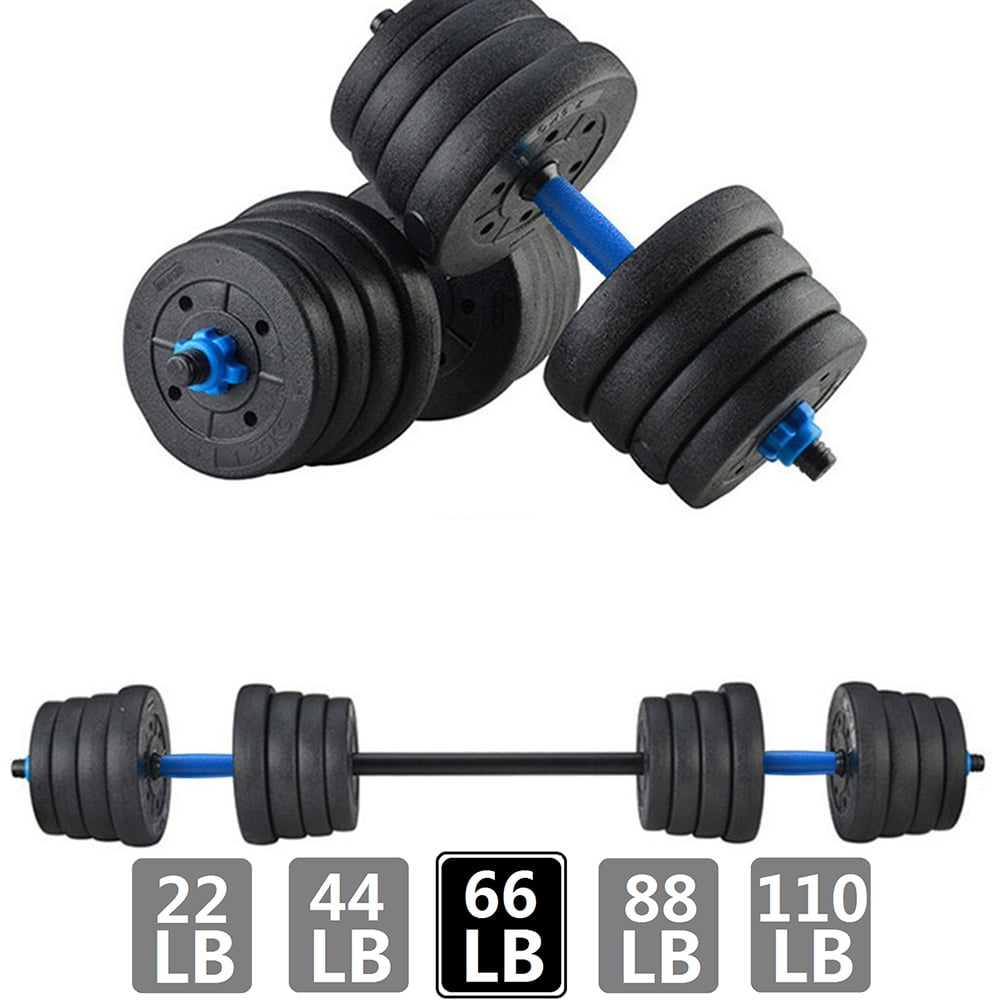 Weight Lifting Dumbbell Barbell Set Fitness Gym Workout 22 44 66 88 110 lbs US 