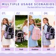 thumbnail image 6 of AoDai Love-themed schoolbag for little girls with a double shoulder strap. Large-capacity children's schoolbag with a cute little wallet and pompom pendant., 6 of 6