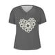 thumbnail image 2 of Camisetas de Manga Corta para las Mujeres, Impresión de Cuello en V Camiseta Casual Top Hecho de 95% Poliéster 5% Spandex para el Uso Diario de Primavera Verano, Camisetas para las Mujeres Casual, 2 of 4