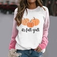 thumbnail image 2 of Liquidation-Vente Nouvelle Arrivée Mode Féminine Blouse à Manches Longues Imprimée Col Rond Hauts Décontractés Chandail en Molleton Vêtements d'Automne pour Femmes 2023(Rose,2TG), 2 of 5