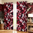 thumbnail image 2 of Manfei Rustic Camouflage Blackout Curtains, Old Fashion Camo Curtains Pack of 2 (42x84 Each), Brick Red, 2 of 6
