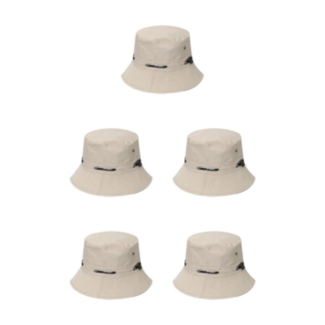 Maytalsory 1/2/3/5 Wide Application Hat For Sun Protection And Comfort Sunscreen Sunscreen Fisherman Cap Sunshade cream-coloured 58cm 5PCS