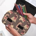 thumbnail image 6 of Rateoe Cut Pug Pattern Double Clamshell Pen Case, Storage Organizer with Two Zipper Compartments– Holds Up to 50 Pencils & Pens, 6 of 7