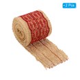 thumbnail image 3 of Uxcell 2.4" Wide 2.2 Yards Burlap Ribbon Lace Roll Wrapping Fabric Crafts Roll Wine Red 2 Pack, 3 of 6