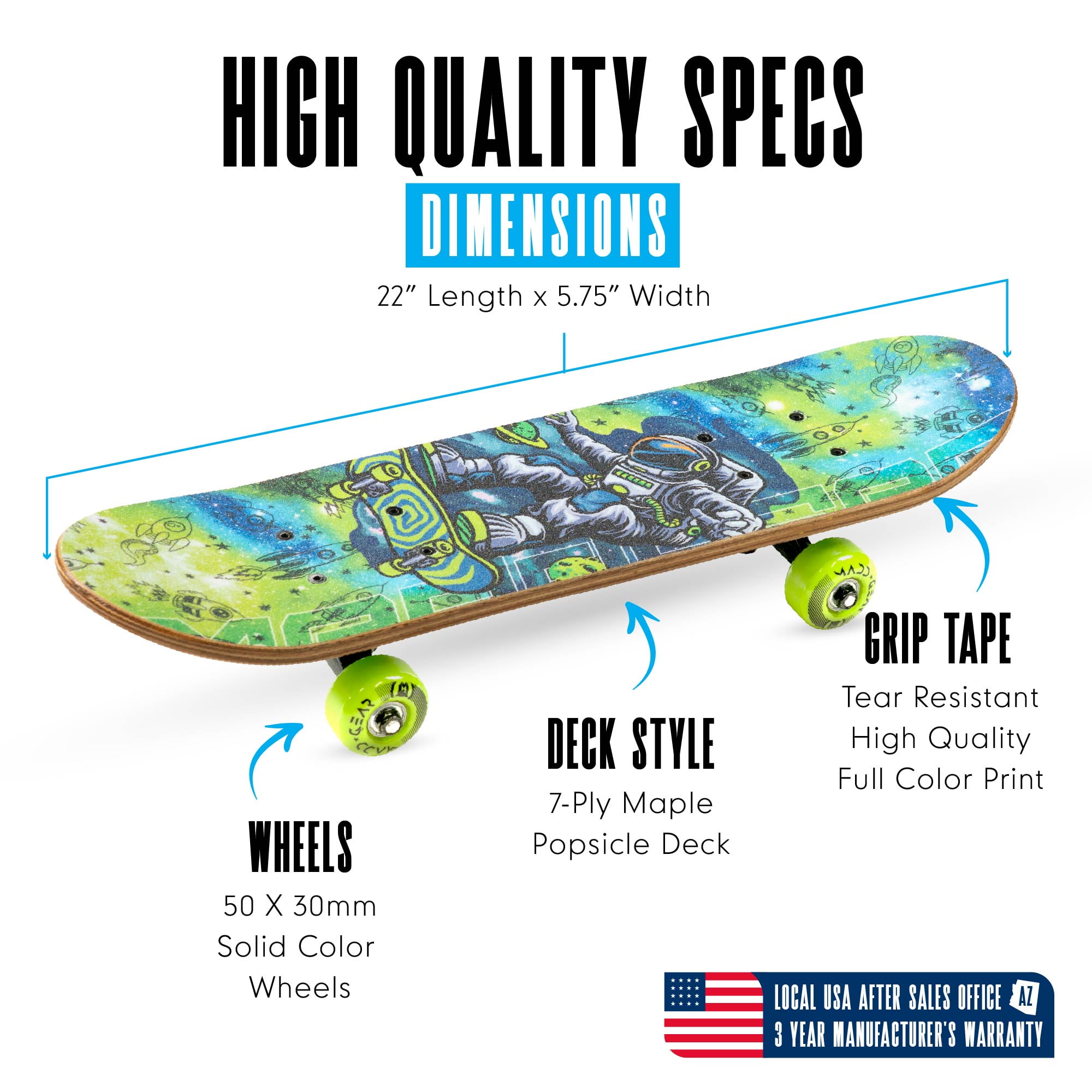 Madd Gear Mini Cruiser Skateboard for Kids and Teens – Lightweight