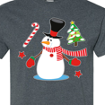 thumbnail image 4 of Inktastic Top Hat Snowman with Christmas Tree and Candy Cane T-Shirt, 4 of 5