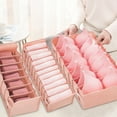 thumbnail image 1 of Caja de almacenamiento para ropa interior con compartimentos - sujetador de 7 rejillas y organizador de calcetines de 11 rejillas - Cajón de tela de malla de nailon, 1 of 2