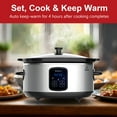 thumbnail image 6 of Bluebow 6QT Slow Cooker, Stoneware Crock with Removable Pot, 3 Heat Settings, Non-Stick & Auto Keep Warm, Stainless Steel, 6 of 8