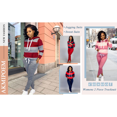 thumbnail image 4 of Women 2 Piece Sweatsuit Outfits Tracksuits Striped Patchwork Long Sleeve Hoodie Jogging Pants Sets Gray S, 4 of 5