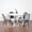 Gray, variant on Roundhill Furniture Lassan Contemporary 5-Pc Dining Set, White Round Dining Table and 4 Chairs, Blue