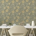 thumbnail image 2 of Ambesonne Floral Peel & Stick Wallpaper for Home, Grunge Atmosphere Flowers, 13"x36", Pale Olive Green, 2 of 5