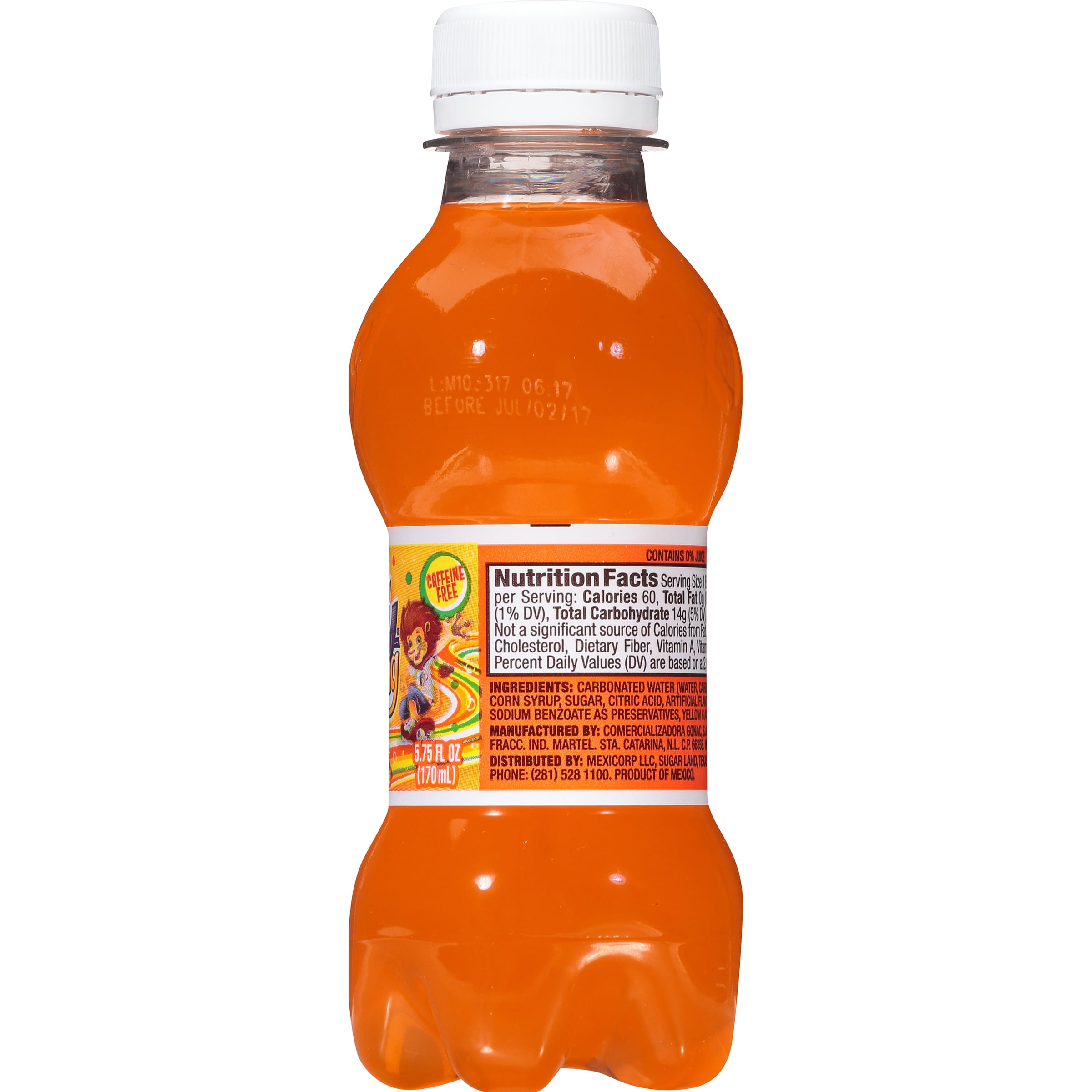 Fruity King Mini Soda, Orange, 5.75 Fl Oz