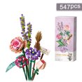 thumbnail image 1 of Modelo de ramo de flores artificiales para niños, juego de construcción de bloques de construcción en 3D, juguete para ensamblar flores para decoraciones del hogar, 1 of 9