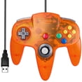 thumbnail image 1 of [USB Version] Classic N64 Controller, SAFFUN N64 Wired USB PC Game pad Joystick, N64 Bit USB Wired Game Stick for Windows PC MAC Linux Genesis Raspberry Pi Retropie Emulator [Plug & Play] (Orange), 1 of 9