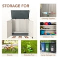 thumbnail image 4 of Jummico Remise de Jardin Horizontal en Résine 34 Pi3 Grande Capacité Résistant aux Intempéries Boîte de Rangement pour Vélo Poubelles Pelouse Accessoires de Jardin, 4 of 5