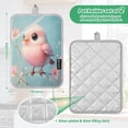thumbnail image 3 of Two Pieces Of Square Heat Insulation Pad Oven Mitts 7x9.8 Inch Oven Microwave Kitchen Cooking Baking Super Beautiful Pink Birds, 3 of 7