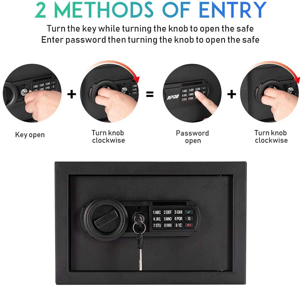 RPNB Deluxe Safe Lock Box 0.5 Cubic Feet Jewelry Gun Cash Digital Keypad Safe 