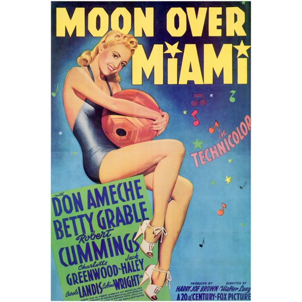 Moon Over Miami Movie Poster Style B 11 X 17 1941 Walmart Com Walmart Com