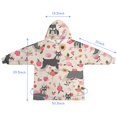 thumbnail image 7 of Schnauzer Dog and Flower Floral Blanket Hoodies for Kids 6-13YR Oversize Wearable Blanket Hoodies for Boys Girls Teens, 7 of 7