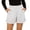 White, variant on cocolona Womens Summer Casual Loose Beach Shorts Corduroy Elastic Waist Straight Wide Leg Shorts with Pockets