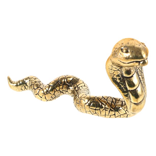 Adorno de serpiente de latón para decoración de escritorio del hogar, delicado adorno de serpiente para casa de té.
