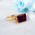 thumbnail image 4 of SHEKHAWATJEWELS 12x8 mm / 3 Ct Emerald Cut Red Garnet Ring Yellow Gold Vermeil Silver Ring January Birthstone Jewelry For Women Gift For Wife, 4 of 8