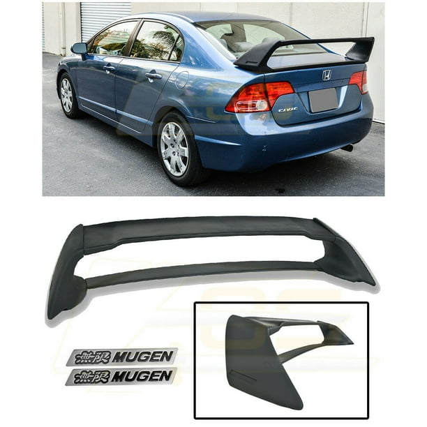 Extreme Online Store For 06 11 Honda Civic Sedan Models Eos Mugen Rr Style Abs Plastic Primer Black Jdm Rear Trunk Lid Wing Spoiler W Mugen Black Emblem Pair Nbsp Walmart Com