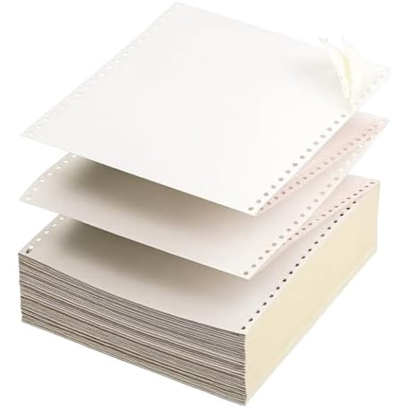 882, 2 Part Color Carbonless Dot Matrix Computer Paper 9-1/2'' X 11'' White/Canary, 1800/Carton