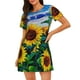 thumbnail image 1 of Fotbe Landscape With Sunflowers Bata de Dormir para Mujer con Estampado, Camisón de Algodón de Manga Corta, Ropa de Dormir Casual, 1 of 6