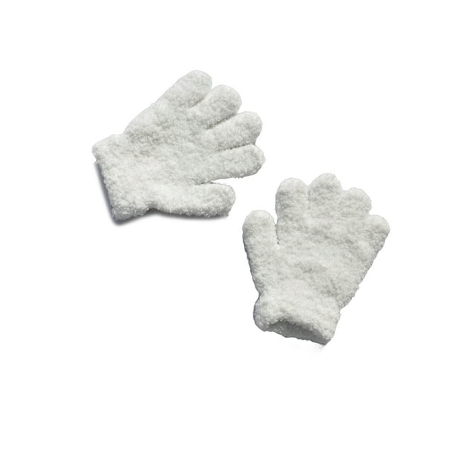 Qarigey 1 par de guantes para niños a prueba de congelación, cubierta de dedo pequeña gruesa y delicada, accesorio de ropa, cubiertas de mano, gris guantes y mitones blanco