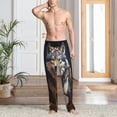 thumbnail image 3 of Cauagu Oil Painting Tribal Wolf Mens Pajama Pants Sleep & Lounge Pants,PJ Bottoms with Pockets-Medium, 3 of 7