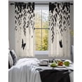 thumbnail image 3 of Spring Botanical Sheer Curtains 54 Inch Length 2 Panels Set for Living Room/Bedroom, Black Eucalyptus Butterfly Rustic Kitchen Curtains Grommet Semi-Sheer Curtains Drapes Window Treatments 42"x54"x2, 3 of 7