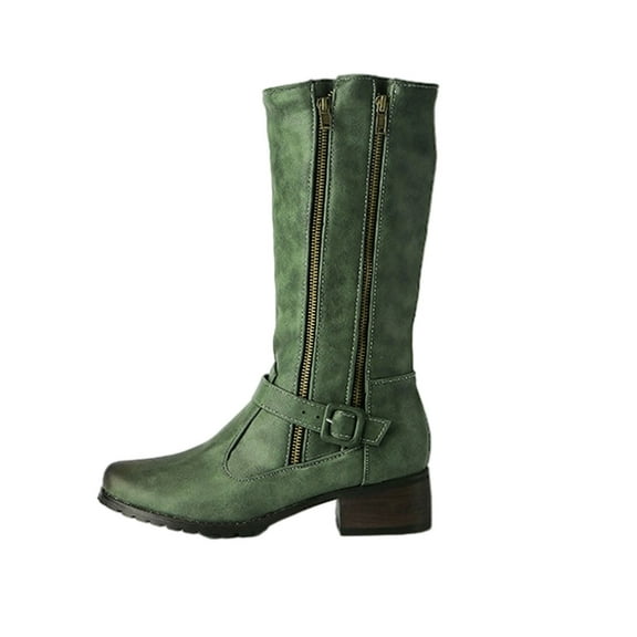 OAVQHLG3B Women's Boots Low-heeled Boots Women's Nubuck Leather Boots Handsome Boots