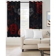 thumbnail image 2 of Red Orange Roses Blackout Curtains 84 Inches Long for Bedroom, Elegant Romantic Flowers Pastoral Thermal Insulated Room Darkening Black Out Window Curtain Panels Grommet Drapes for Living Room, 2 of 8