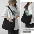 thumbnail image 4 of AOUNQ Canvas Tote Bag Casual Hobo Crossbody Shoulder Bag for Women and Men Large Purse Messenger Bag Travel Work,Black, 4 of 6