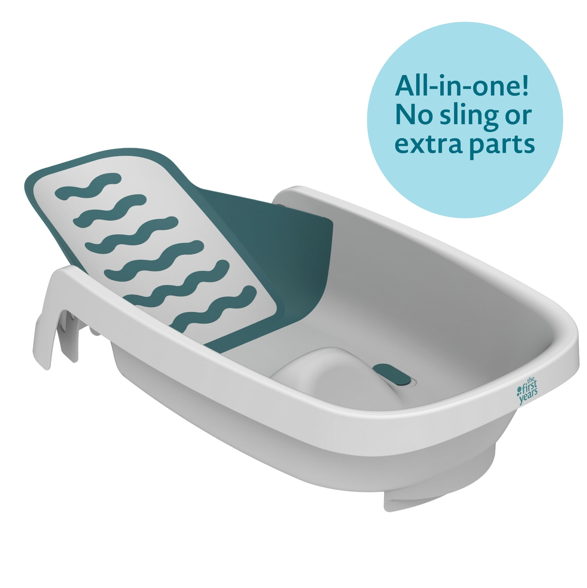 The First Years Sure Comfort 4-in-1 Reclining Bathtub - Adjustable All-in-1 Bathtub for Newborn to Toddler - Ages 0 to 24 Months