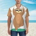 thumbnail image 2 of Disketp Hawaiian Shirts For Men,Cute Sloth In Yoga Pose Tree Print Mens Casual Short Sleeve Button Down Shirts Beach Shirt, 2 of 7