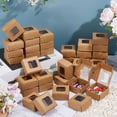thumbnail image 4 of 60Pcs Square Foldable Creative Kraft Paper Box Gift Box with Visible PVC Window Tan 5.5x5.5x2.5cm, 4 of 5