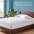 thumbnail image 3 of Bare Home Quilted Mattress Pad - Cooling Mattress Cover - Deep Pocket - Queen, White, 3 of 10