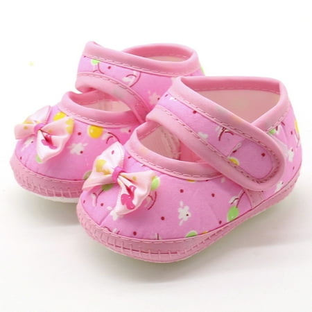 Baby Bow Girls Soft Sole Prewalker Warm Casual Flats Shoes