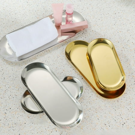 

Jiaroswwei Nordic Stainless Steel Dessert Plate Fruit Tray Snack Kitchen Steak Container