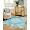 thumbnail image 3 of Unique Loom Kai Collection Area Rug - Warrior (10' Square Light Blue/Ivory), 3 of 12