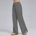 thumbnail image 4 of Gubotare Baggy Sweatpants for Women Women Casual Drawstring Elastic Waist Striped Wide Leg Pants with Pockets (Dark Gray,M), 4 of 5