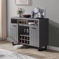 thumbnail image 3 of DEXTRUS 47" Wine Bar Cabinet, Kitchen Storage Cabinet with Wine Rack & Glass Holder, Gray, 3 of 11