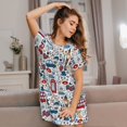 thumbnail image 2 of Lafuoo London Symbols1 Pattern Women's Short-sleeved Nightdress, Knee-length Pullover Nightgown, Summer Home Wear-XX-Large, 2 of 8